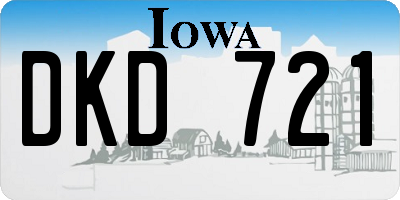 IA license plate DKD721
