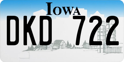 IA license plate DKD722