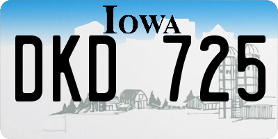 IA license plate DKD725