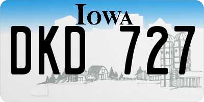 IA license plate DKD727