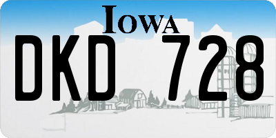 IA license plate DKD728