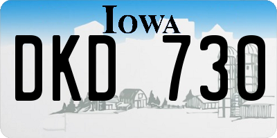 IA license plate DKD730