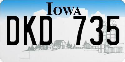 IA license plate DKD735