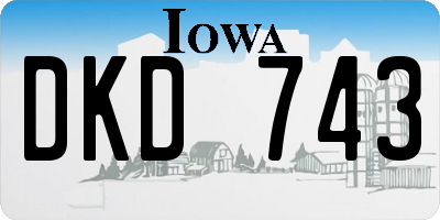 IA license plate DKD743