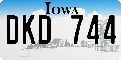 IA license plate DKD744