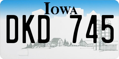 IA license plate DKD745