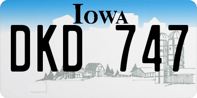 IA license plate DKD747