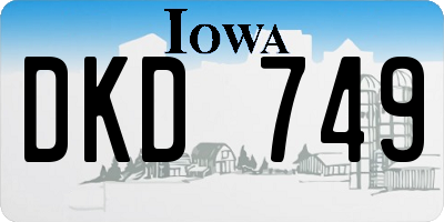 IA license plate DKD749
