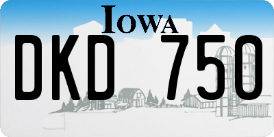 IA license plate DKD750