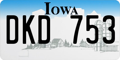 IA license plate DKD753