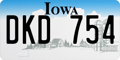 IA license plate DKD754