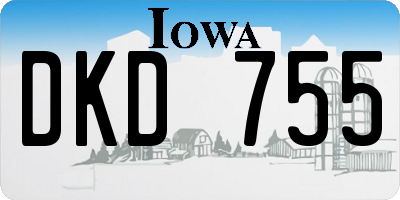 IA license plate DKD755