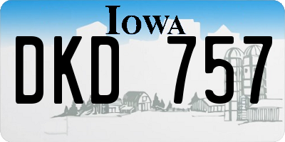 IA license plate DKD757