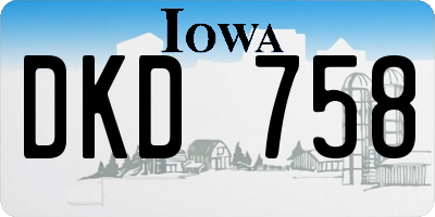 IA license plate DKD758