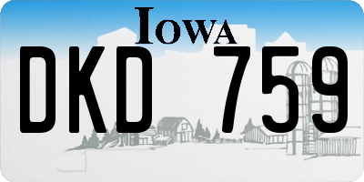 IA license plate DKD759