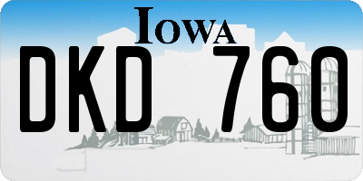 IA license plate DKD760