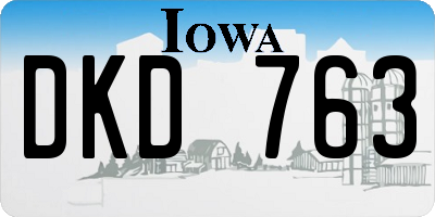 IA license plate DKD763