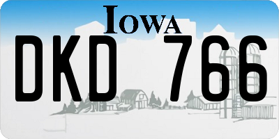 IA license plate DKD766