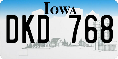 IA license plate DKD768