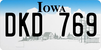 IA license plate DKD769
