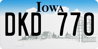 IA license plate DKD770