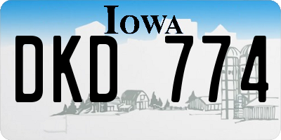 IA license plate DKD774