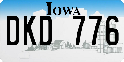 IA license plate DKD776