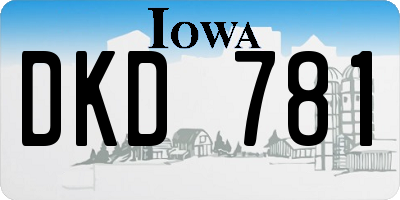 IA license plate DKD781