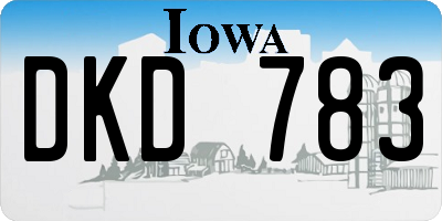 IA license plate DKD783