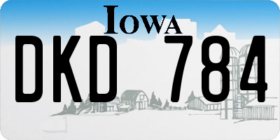 IA license plate DKD784