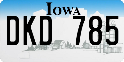 IA license plate DKD785