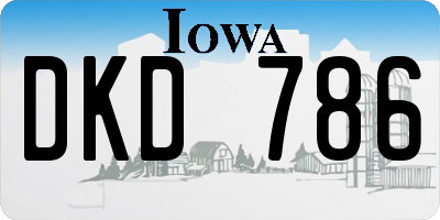 IA license plate DKD786