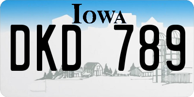IA license plate DKD789