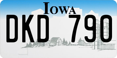 IA license plate DKD790