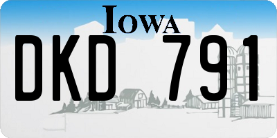 IA license plate DKD791