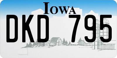 IA license plate DKD795