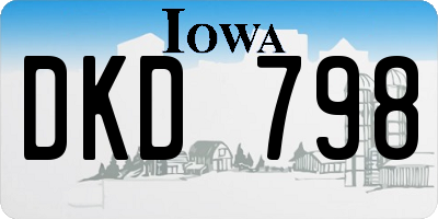 IA license plate DKD798