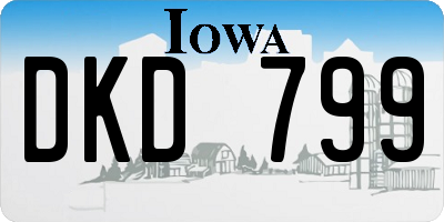 IA license plate DKD799