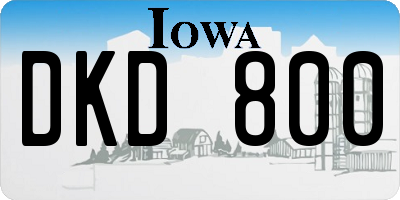 IA license plate DKD800
