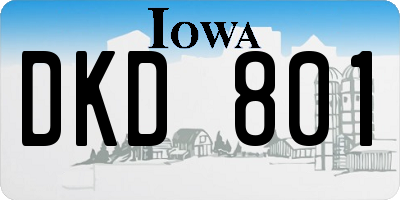 IA license plate DKD801