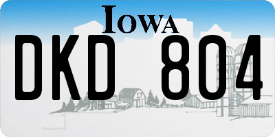 IA license plate DKD804