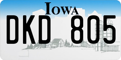 IA license plate DKD805