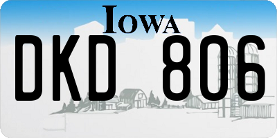 IA license plate DKD806