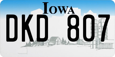 IA license plate DKD807