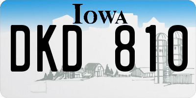 IA license plate DKD810