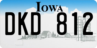 IA license plate DKD812