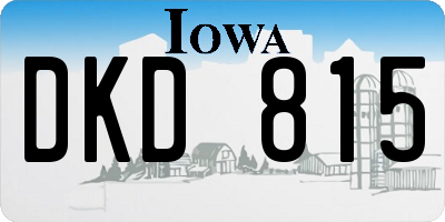 IA license plate DKD815