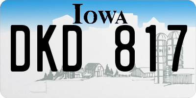 IA license plate DKD817