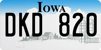 IA license plate DKD820