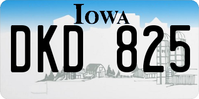 IA license plate DKD825